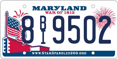 MD license plate 8BI9502