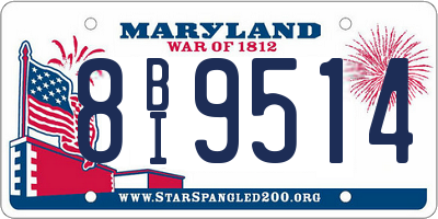 MD license plate 8BI9514