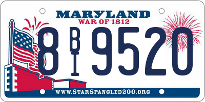 MD license plate 8BI9520