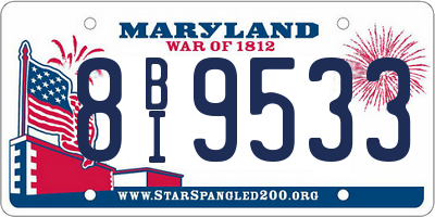MD license plate 8BI9533