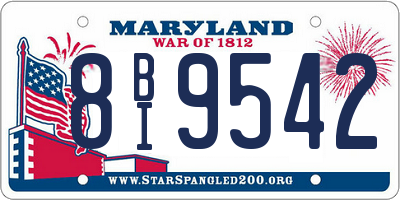 MD license plate 8BI9542
