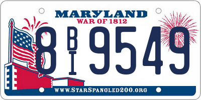 MD license plate 8BI9549