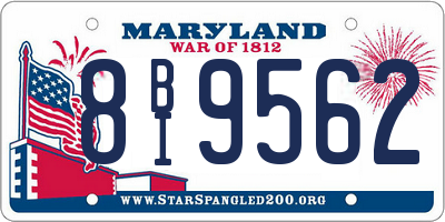 MD license plate 8BI9562