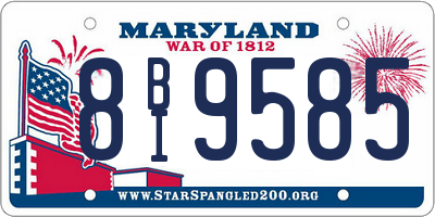 MD license plate 8BI9585