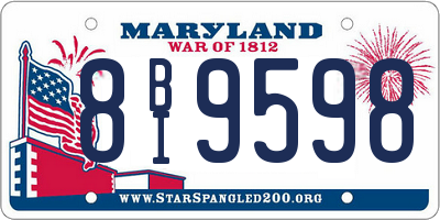MD license plate 8BI9598