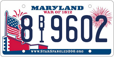 MD license plate 8BI9602