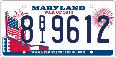 MD license plate 8BI9612