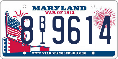 MD license plate 8BI9614