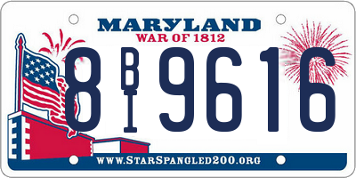 MD license plate 8BI9616