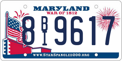 MD license plate 8BI9617