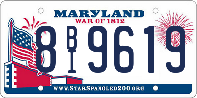 MD license plate 8BI9619