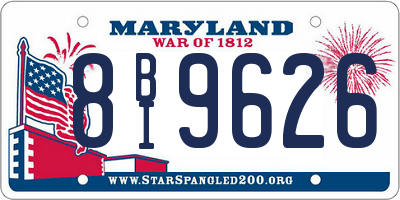 MD license plate 8BI9626