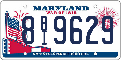 MD license plate 8BI9629