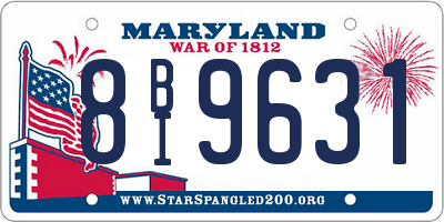 MD license plate 8BI9631