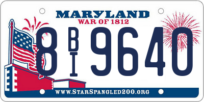 MD license plate 8BI9640