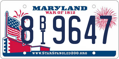 MD license plate 8BI9647