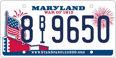 MD license plate 8BI9650