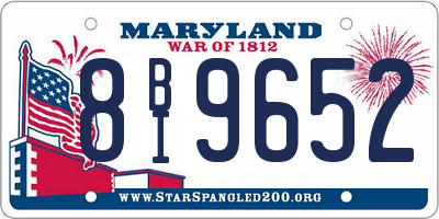 MD license plate 8BI9652