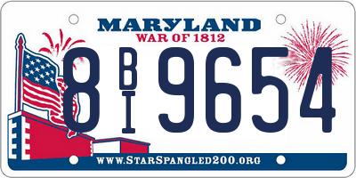 MD license plate 8BI9654
