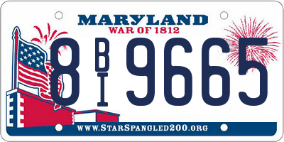 MD license plate 8BI9665