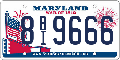 MD license plate 8BI9666