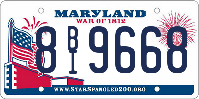 MD license plate 8BI9668