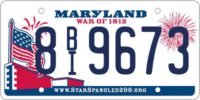 MD license plate 8BI9673