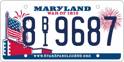 MD license plate 8BI9687