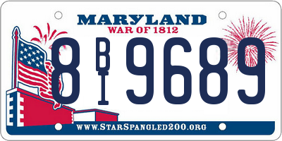 MD license plate 8BI9689
