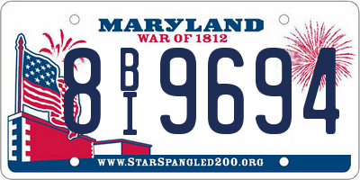 MD license plate 8BI9694