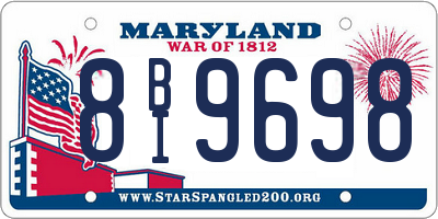 MD license plate 8BI9698