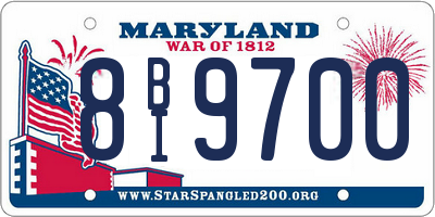 MD license plate 8BI9700