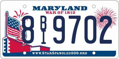 MD license plate 8BI9702
