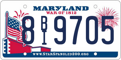 MD license plate 8BI9705