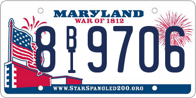 MD license plate 8BI9706