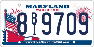 MD license plate 8BI9709