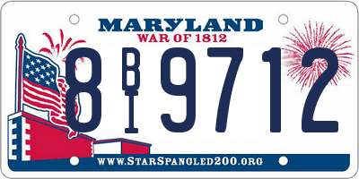 MD license plate 8BI9712