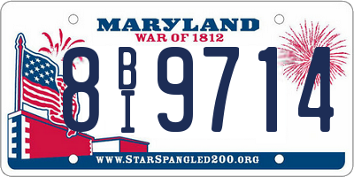 MD license plate 8BI9714