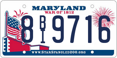 MD license plate 8BI9716