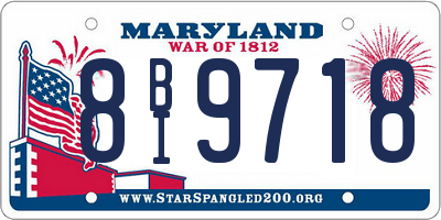 MD license plate 8BI9718