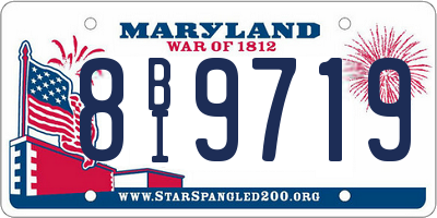 MD license plate 8BI9719