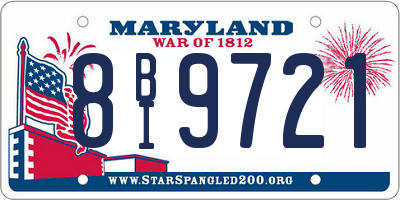 MD license plate 8BI9721