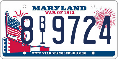 MD license plate 8BI9724