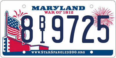 MD license plate 8BI9725