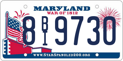 MD license plate 8BI9730
