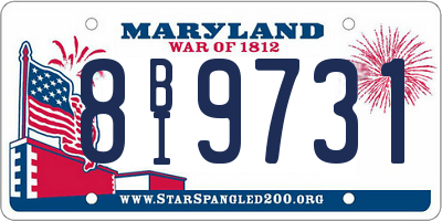 MD license plate 8BI9731