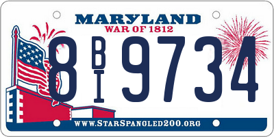 MD license plate 8BI9734