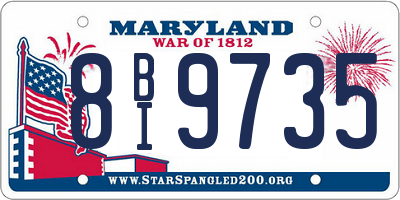 MD license plate 8BI9735