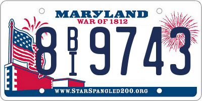 MD license plate 8BI9743