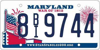 MD license plate 8BI9744
